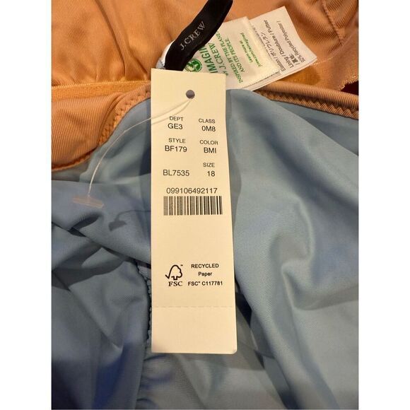 NWT Plus J.Crew Ruched squareneck One Piece Swimsuit in Blue Mist Size 18 - Picture 7 of 10